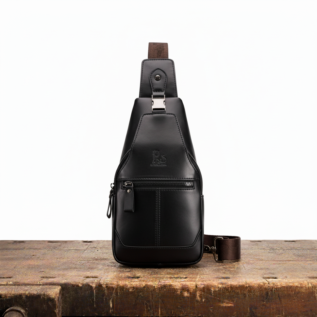 Leon Leather kožená taška na hrudník