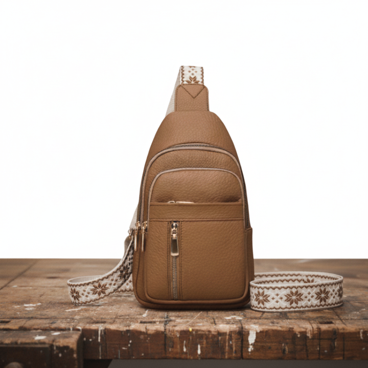 Kaštanová hrudní taška