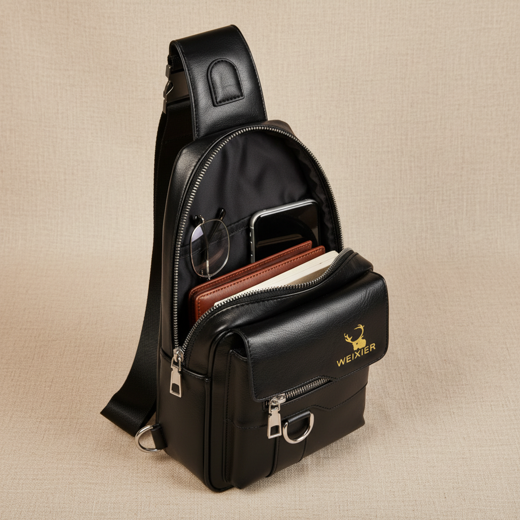 Noah kožená kapsa na hrudi