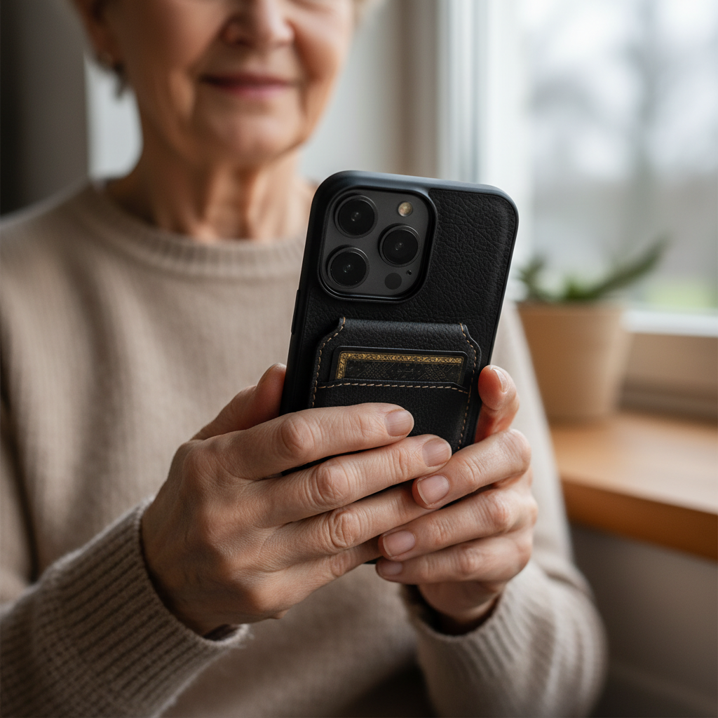 Adrian kryt na telefon s koženým vzhledem
